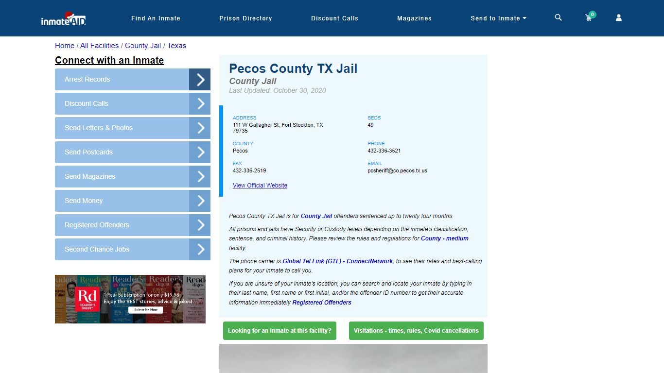 Pecos County TX Jail - Inmate Locator - Fort Stockton, TX